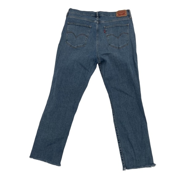 Levi's 724 High Rise Straight Distressed Frayed Hem Jeans Size 31 Women's - Picture 3 of 8